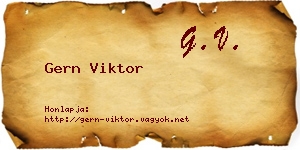 Gern Viktor névjegykártya